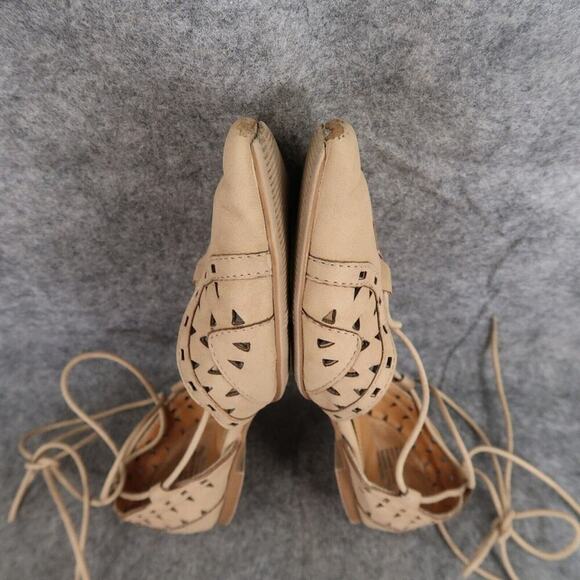 MIA Shoes Womens 7.5 Flats Norine Ankle Tie D'Orsay Cutout Fashion Almond Toe - Picture 9 of 15